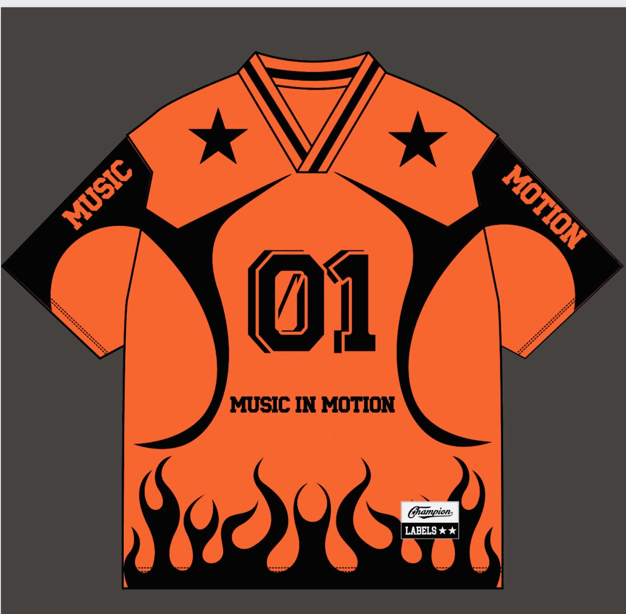 Front view Premium  MIM Jersey Where Orange Power Meets Black Attitude