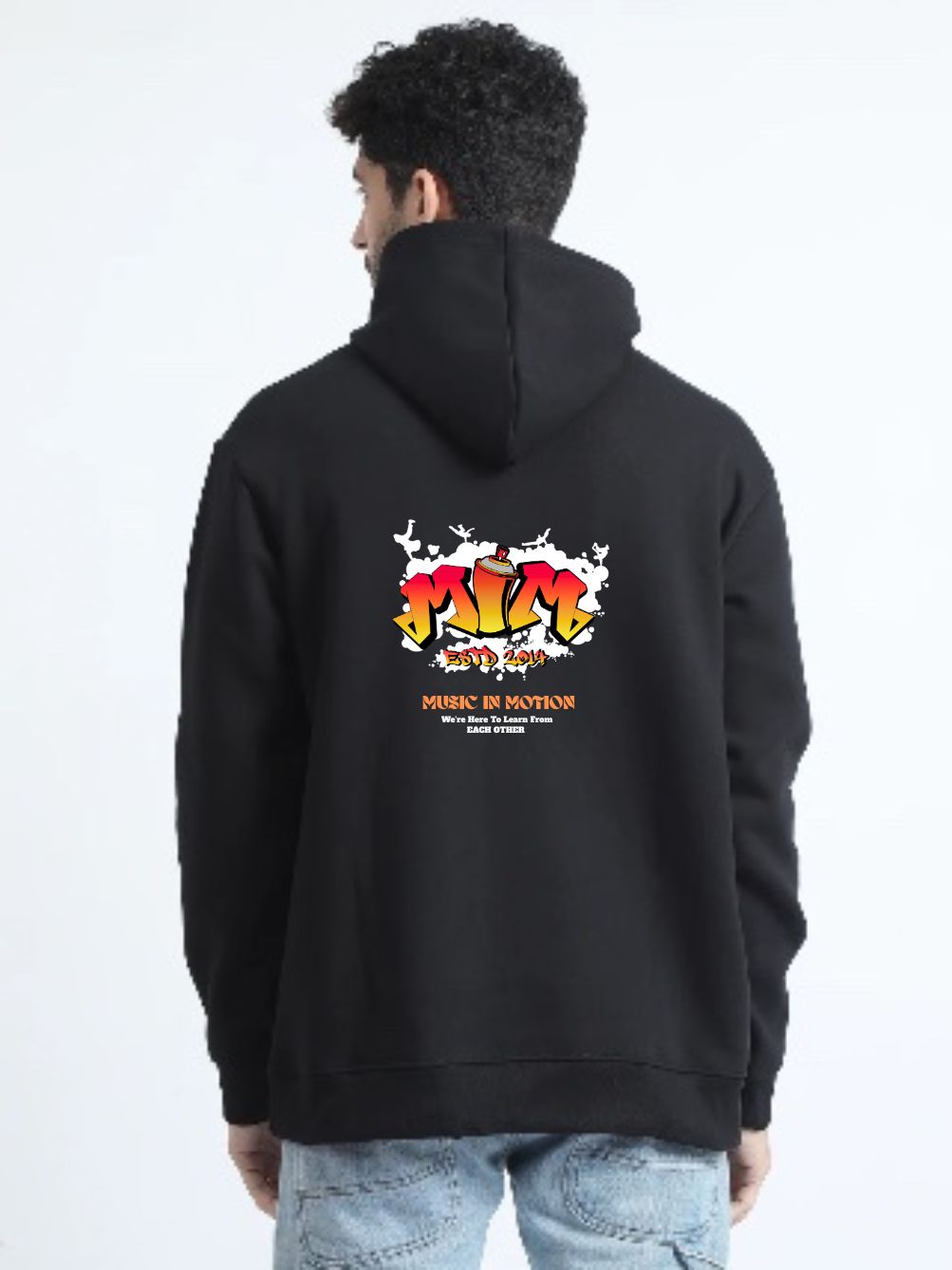 Black Hoddie Back View MiM